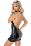 Noir Handmade Low Back Powerwetlook Mini Dress | Angel Clothing