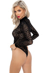 Noir Handmade Leopard Flock Bodysuit | Angel Clothing