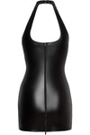 Noir handmade Double Lace-up Front Powerwetlook Dress | Angel Clothing