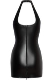 Noir handmade Double Lace-up Front Powerwetlook Dress | Angel Clothing