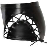 Noir Handmade Powerwetlook Laced Shorts (L, XL, 2XL) | Angel Clothing