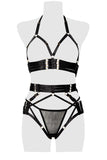 Grey Velvet Harness Erotic Set | Angel Clothing