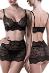 Grey Velvet Lace Set