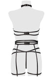 Grey Velvet Black Erotic Lingerie Set | Angel Clothing