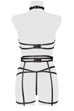 Grey Velvet Black Erotic Lingerie Set | Angel Clothing