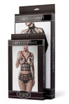Grey Velvet Black Erotic Lingerie Set | Angel Clothing