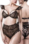Grey Velvet Lingerie Set