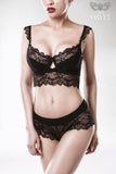 Grey Velvet Lingerie Set | Angel Clothing