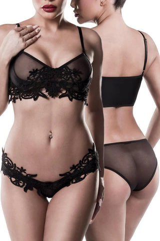 Grey Velvet Erotic Lingerie Set