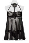 Grey Velvet Erotic Negligee | Angel Clothing