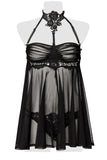 Grey Velvet Erotic Negligee | Angel Clothing