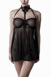 Grey Velvet Erotic Negligee (2XL/3XL) | Angel Clothing