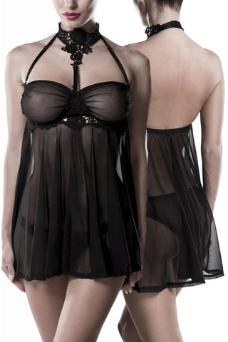 Grey Velvet Erotic Negligee