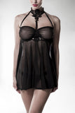 Grey Velvet Erotic Negligee | Angel Clothing
