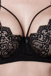 Grey Velvet Floral Lingerie Set | Angel Clothing