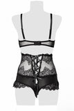 Grey Velvet Floral Lingerie Set | Angel Clothing