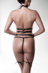Grey Velvet Harness Erotic Set | Angel Clothing