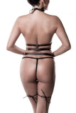 Grey Velvet Harness Erotic Set | Angel Clothing