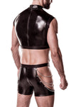 Grey Velvet Mens Leather Look Outfit | Angel Clothing