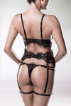 Grey Velvet Sexy Lingerie Set | Angel Clothing