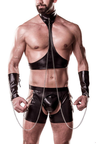 Grey Velvet Mens Erotic Set 8 | Angel Clothing