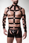 Grey Velvet Mens Harness Set | Angel Clothing