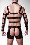 Grey Velvet Mens Harness Set | Angel Clothing