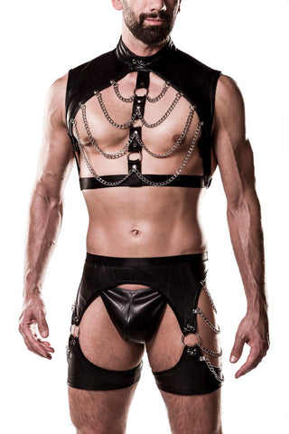 Grey Velvet Mens Erotic Set | Angel Clothing