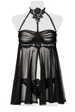 Grey Velvet Negligee (S/M, L/XL) | Angel Clothing