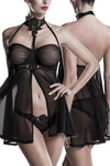 Grey Velvet Negligee