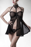 Grey Velvet Negligee (S/M, L/XL) | Angel Clothing