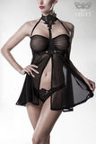 Grey Velvet Negligee (S/M, L/XL) | Angel Clothing
