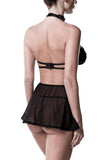 Grey Velvet Lingerie Set with Skirt (L/XL, 2XL/3XL) | Angel Clothing