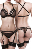 Grey Velvet Two-Part Garter Bandage Set | Angel Clothing
