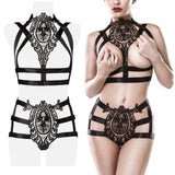 Grey Velvet Two-Part Harness Set | Angel Clothing