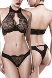 Grey Velvet Two-Part Neckholder Bra Set | Angel Clothing