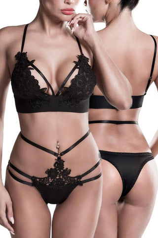 Grey Velvet Erotic Lingerie Set