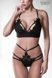 Grey Velvet Erotic Lingerie Set | Angel Clothing