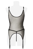 Grey Velvet 2-Piece Negligè Set (M/L, XL/2XL) | Angel Clothing