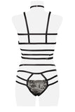 Grey Velvet 2-Piece Harness Set (XL/2XL) | Angel Clothing