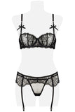 Grey Velvet Three-Part Erotic Set | Angel Clothing