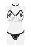 Grey Velvet Three-Part Erotic Set (XL/3XL) | Angel Clothing