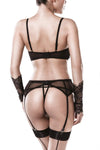 Grey Velvet Five-Part Lingerie Set | Angel Clothing