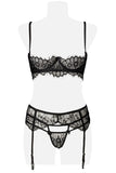 Grey Velvet Five-Part Lingerie Set | Angel Clothing
