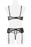Grey Velvet Five-Part Lingerie Set | Angel Clothing