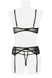 Grey Velvet Five-Part Lingerie Set | Angel Clothing