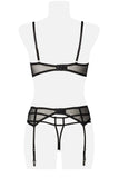 Grey Velvet Five-Part Lingerie Set | Angel Clothing
