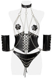 Grey Velvet Four-Part Corsage Set | Angel Clothing