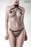 Grey Velvet Three-Part Chain Set | Angel Clothing