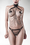 Grey Velvet Three-Part Chain Set | Angel Clothing